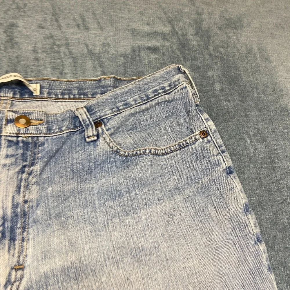 Lee Jeans Men 40x30 Blue Denim Cotton Streetwear Trendy Relaxed Fit Straight Leg